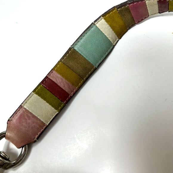 Coach #7459 Rare Ltd Ed Ivory Canvas Sage Leather Striped Strap Large Hobo Bag - Picture 5 of 15